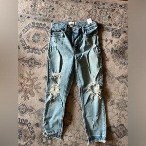 Abercrombie light washed ripped jeans